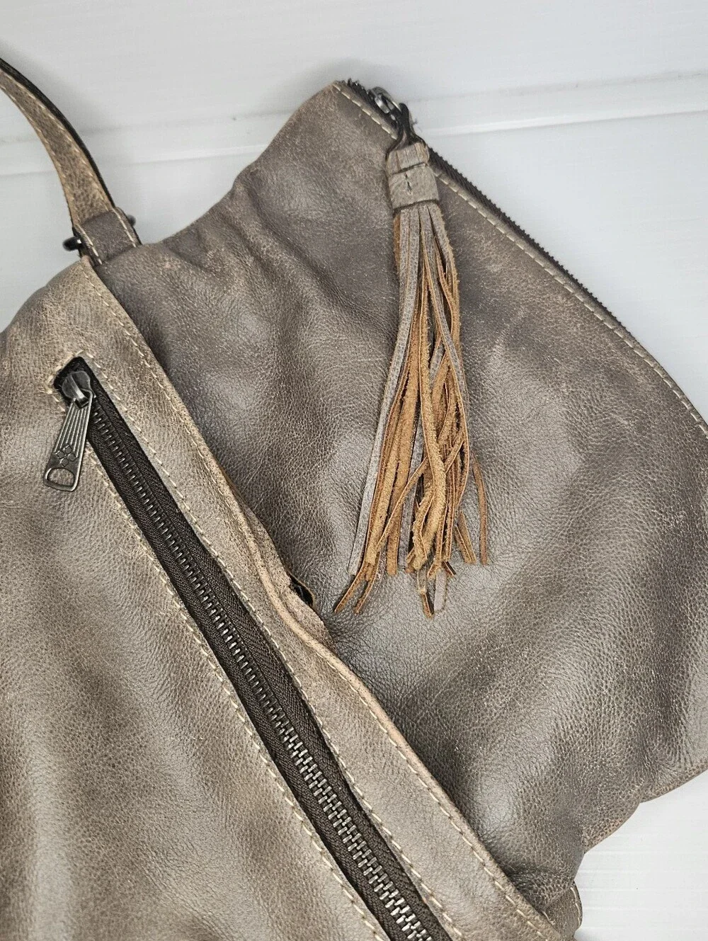 Patricia Nash Luzille Convertible Backpack Distressed Gray Leather Crossbody Bag